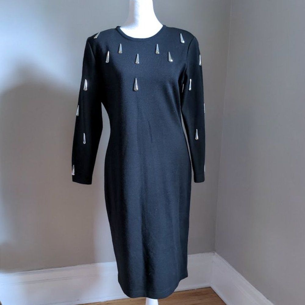 Vintage Outlander Knit Sweater Dress Wool Blend Midi Size Petite Small